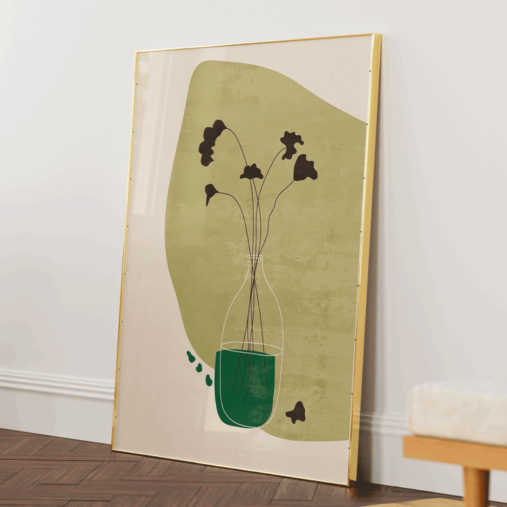 Fragile Oath - Green Nook At You Matte Paper Gold Metal Frame