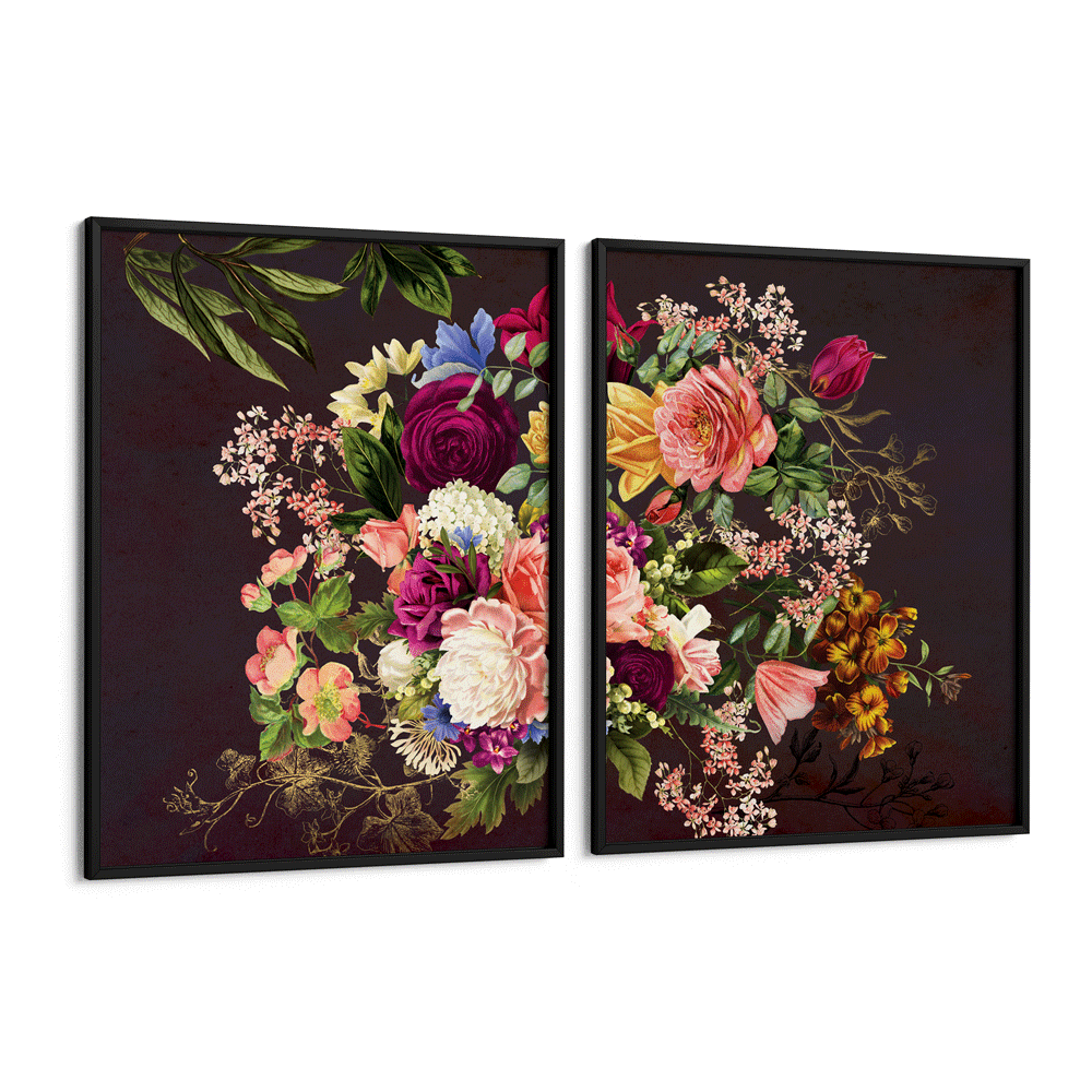 Floral Explosion Nook At You Matte Paper Black Frame