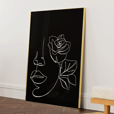 Floral Passion - Black Nook At You Matte Paper Gold Metal Frame