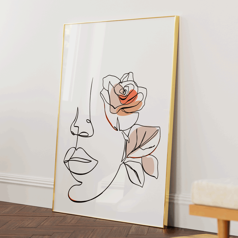 Floral Passion - White Nook At You Matte Paper Gold Metal Frame