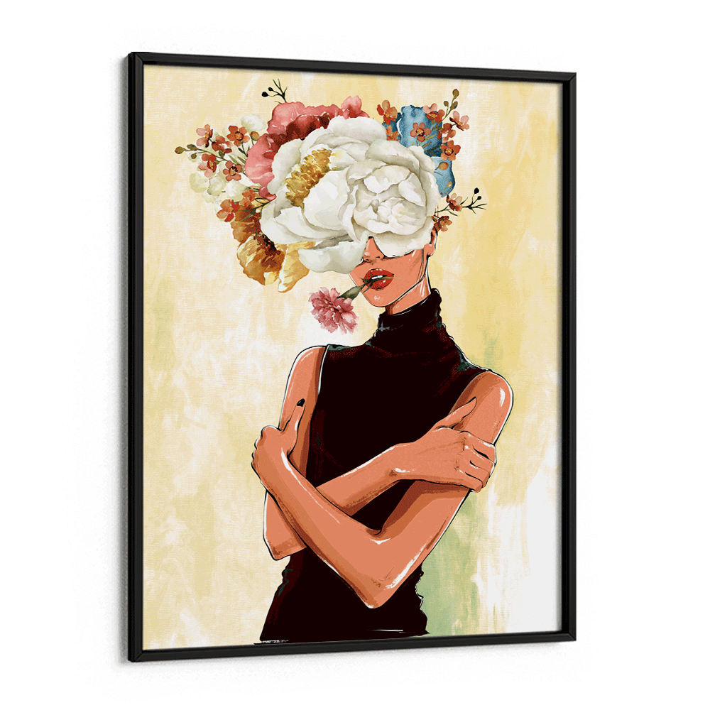 Floral Message Nook At You Matte Paper Black Frame