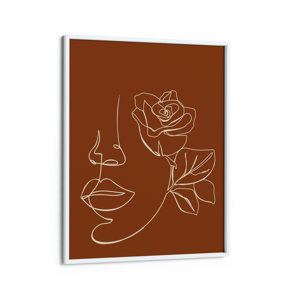 Floral Passion - Burnt Orange Nook At You Matte Paper White Frame