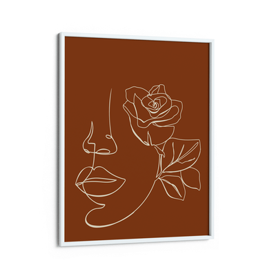 Floral Passion - Burnt Orange Nook At You Matte Paper White Frame