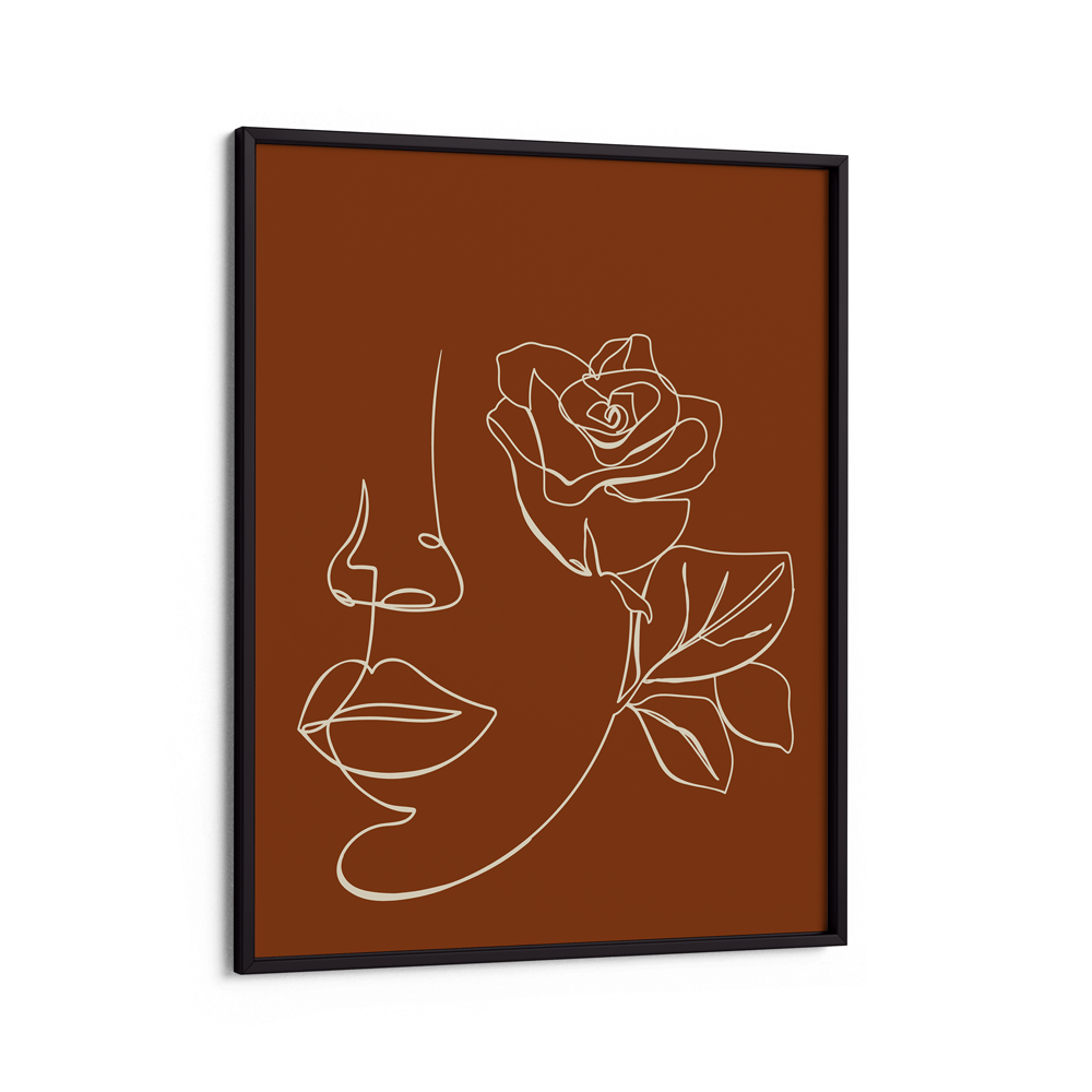 Floral Passion - Burnt Orange Nook At You Matte Paper Black Frame