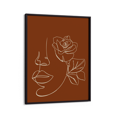 Floral Passion - Burnt Orange Nook At You Matte Paper Black Frame