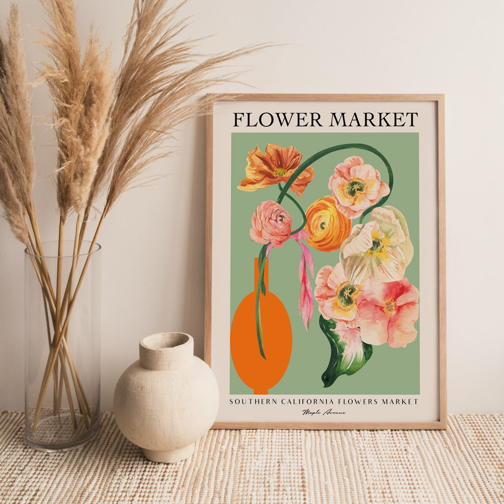 Flower Market - California Nook At You Matte Paper Rolled Art