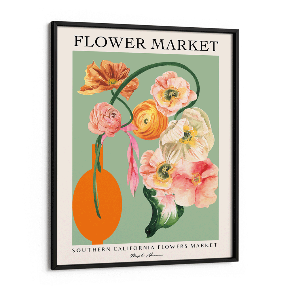 Flower Market - California Nook At You Matte Paper Black Frame