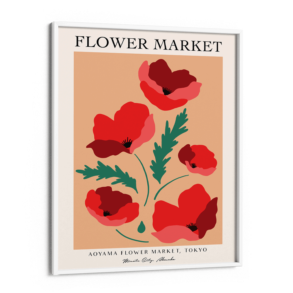 Flower Market - Tokyo Nook At You Matte Paper White Frame