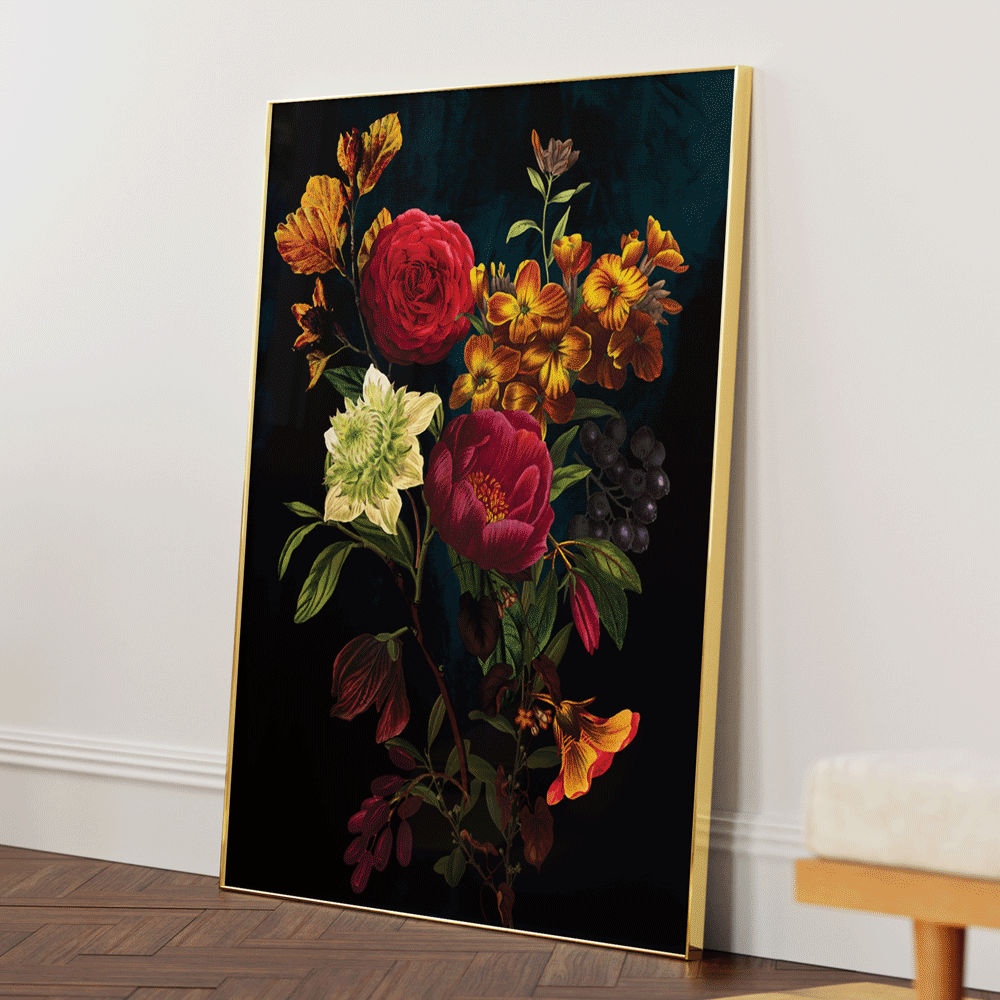 Flowers of Chemistry Nook At You Matte Paper Gold Metal Frame