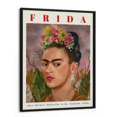 Frida Kahlo - Self Portrait, Dedicated to Dr Eloesser (1940) Nook At You Matte Paper Black Frame