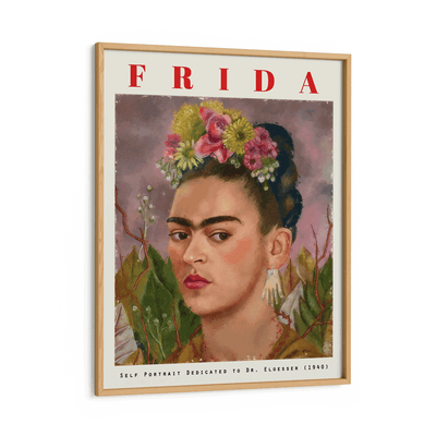 Frida Kahlo - Self Portrait, Dedicated to Dr Eloesser (1940) Nook At You Matte Paper Wooden Frame