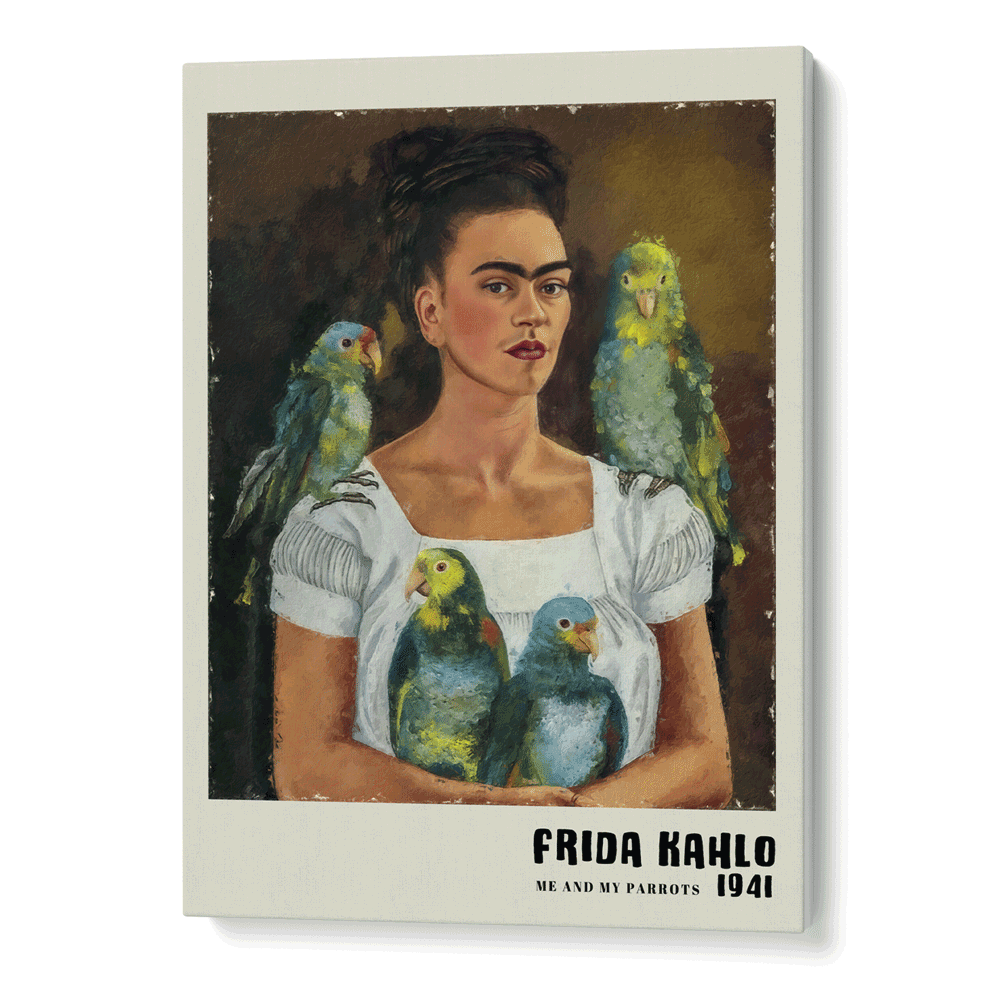 Frida Kahlo - Me & My Parrots (1941) Nook At You Canvas Gallery Wrap
