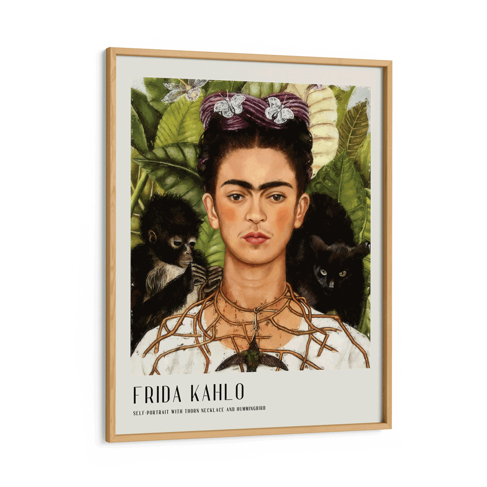 Frida Kahlo - Self-Portrait with Thorn Necklace and Hummingbird (1940) Nook At You Matte Paper Wooden Frame