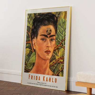 Frida Kahlo - Thinking Of Death (1943) Nook At You Matte Paper Gold Metal Frame