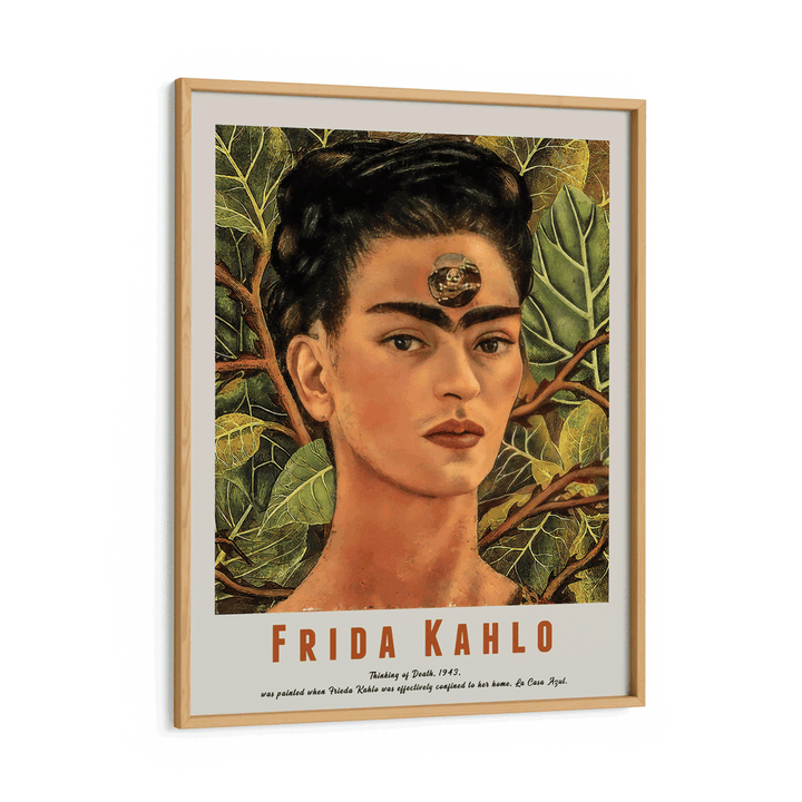 Frida Kahlo - Thinking Of Death (1943) Nook At You Matte Paper Wooden Frame