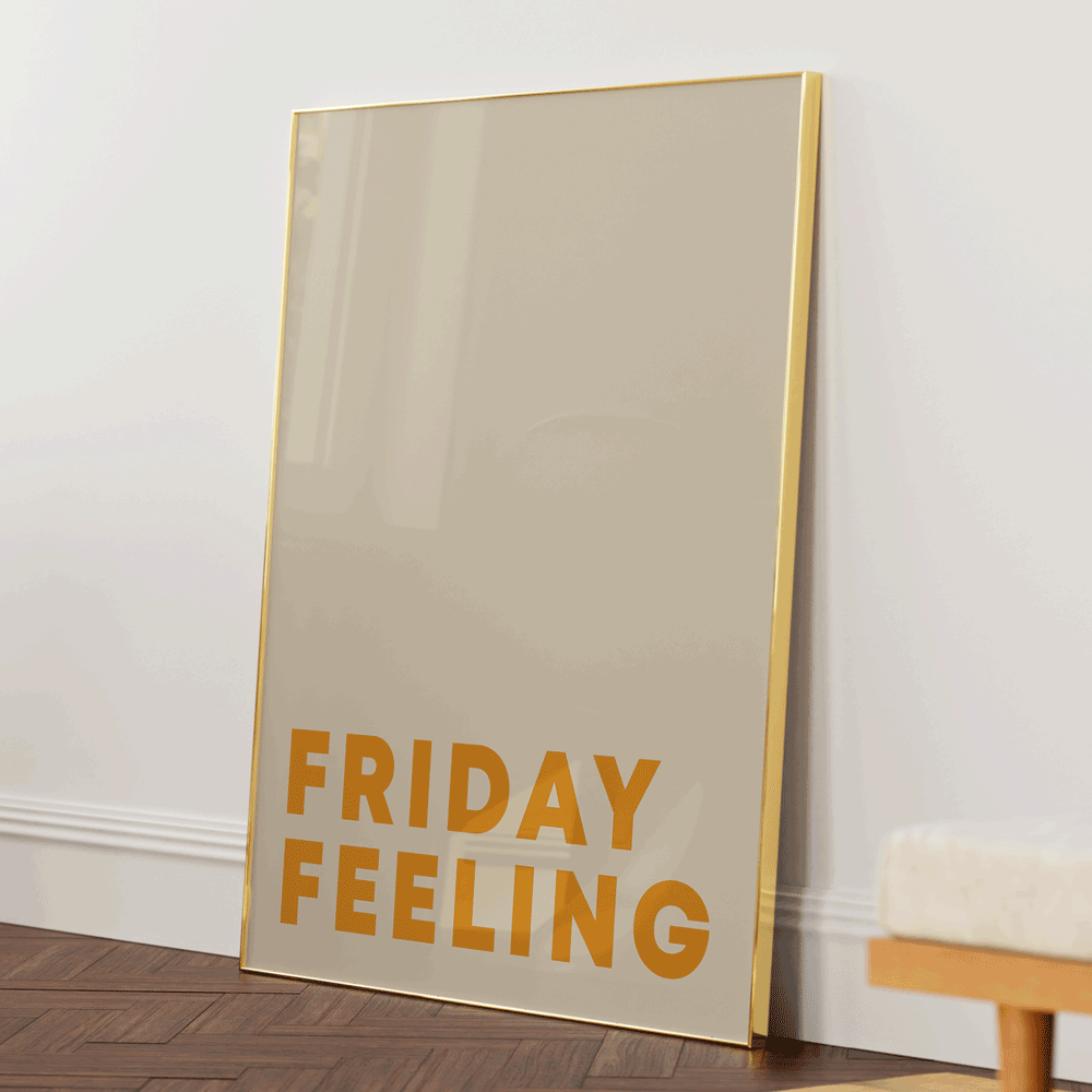 Friday Feeling Nook At You Matte Paper Gold Metal Frame
