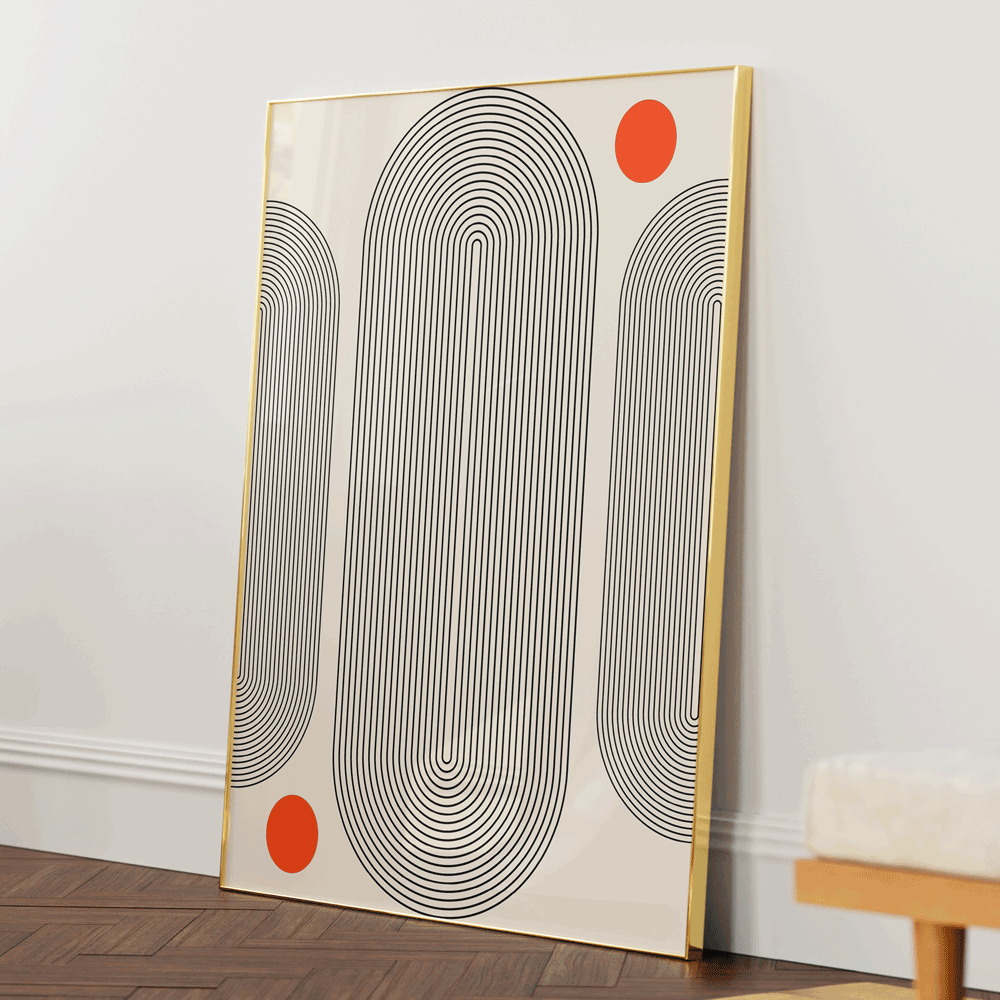 Geometric Capsule - I Nook At You Matte Paper Gold Metal Frame
