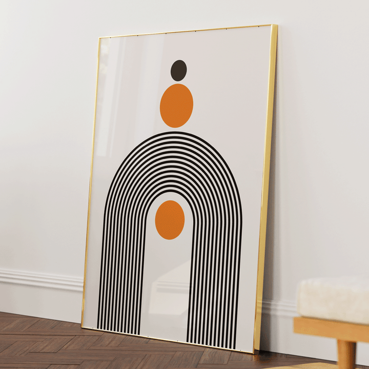 Geometric Semicircle Nook At You Matte Paper Gold Metal Frame