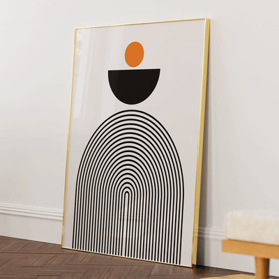 GEOMETRIC SEMICIRCLE III Nook At You Matte Paper Gold Metal Frame