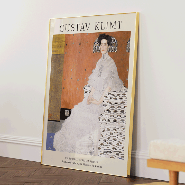 Gustav Klimt - The Portrait Of Fritza Riedler Nook At You Matte Paper Gold Metal Frame