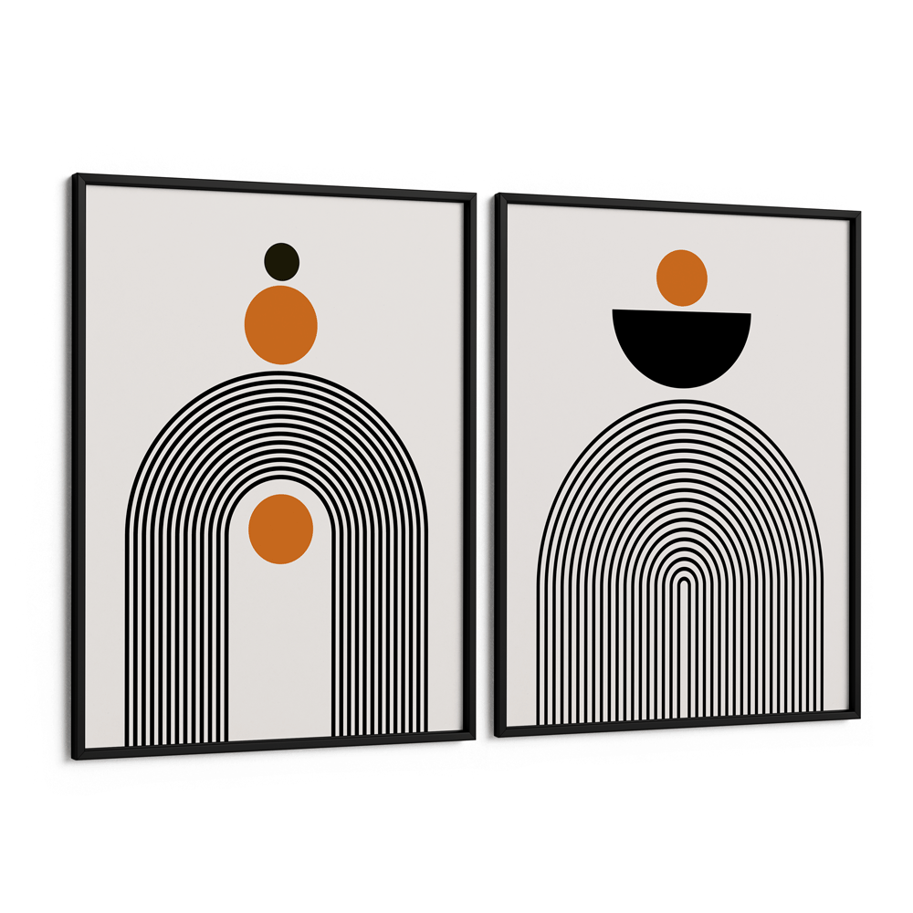 Geometric Set of 2 Nook At You Matte Paper Black Frame