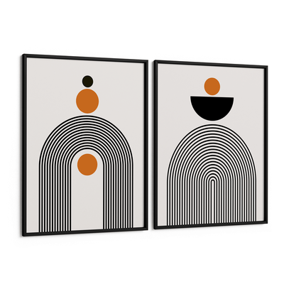 Geometric Set of 2 Nook At You Matte Paper Black Frame