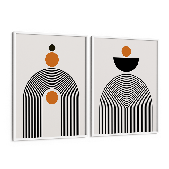 Geometric Set of 2-White Frame-Nook At You