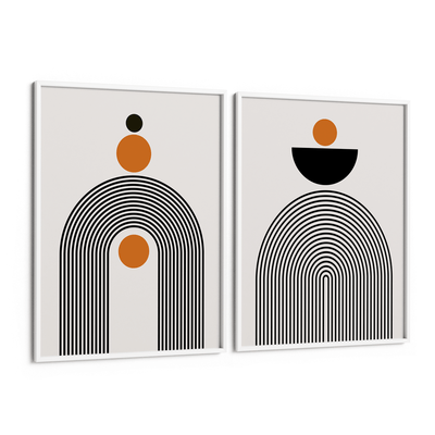 Geometric Set of 2 Nook At You Matte Paper White Frame