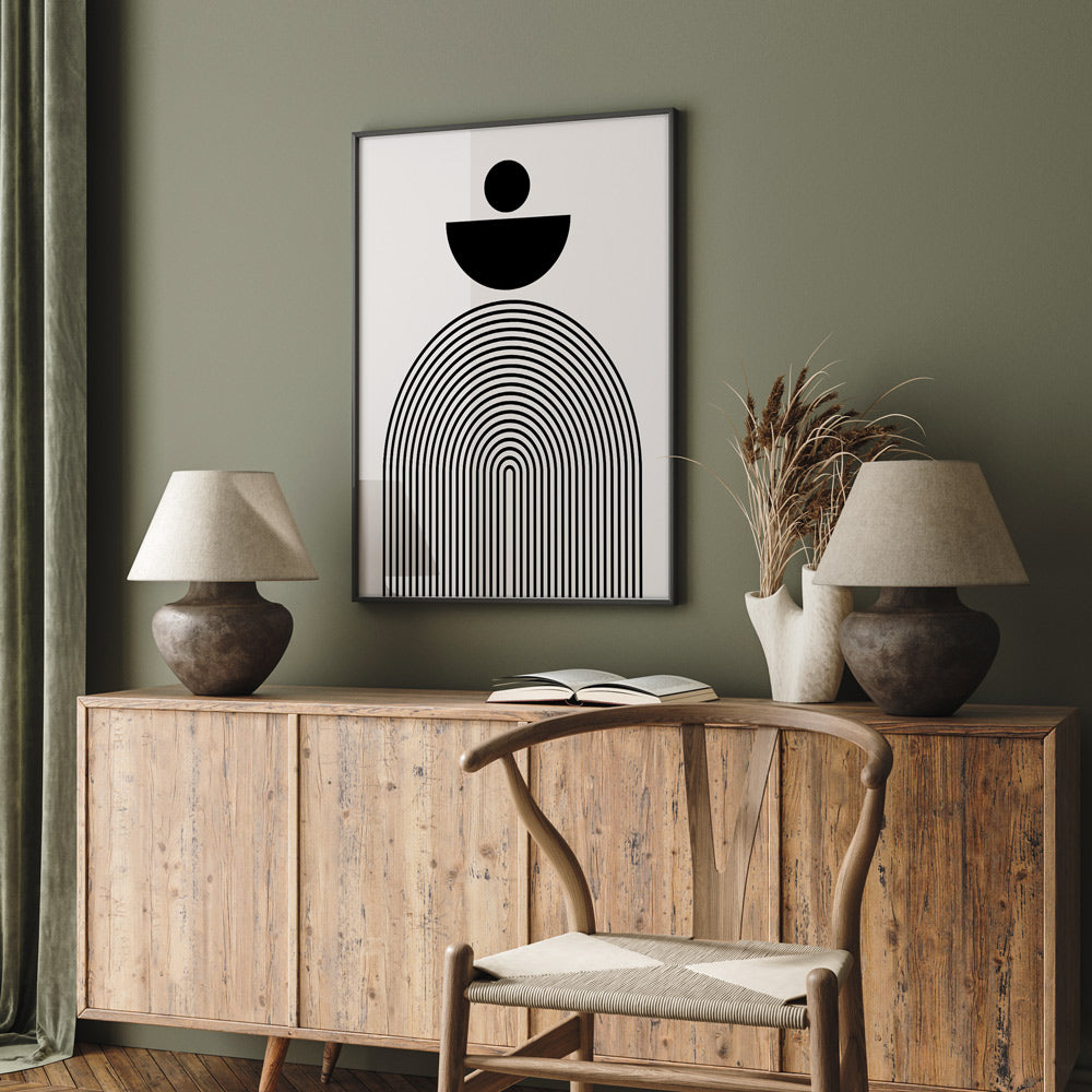Geometric Semicircle II Nook At You Matte Paper Rolled Art