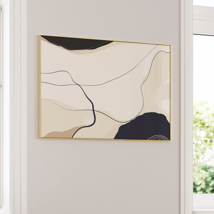Chromatic Currents Abstract Art Paintings-Gold Metal Frame-Nook At You