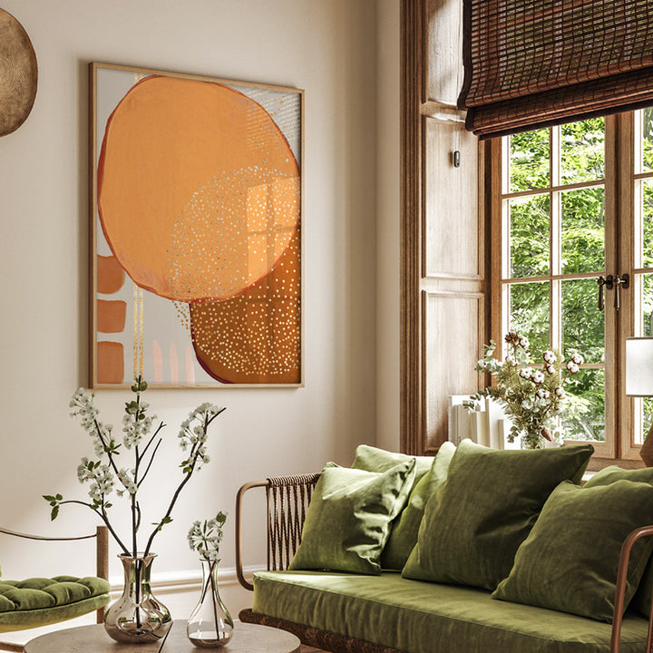 Golden Flight Abstract Wall Art-Rolled Art-Nook At You