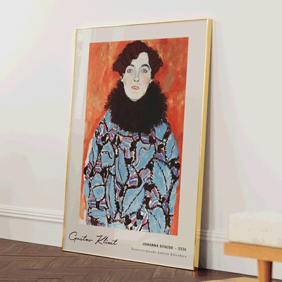 Gustav Klimt - Johanna Staude 5551 Nook At You Matte Paper Gold Metal Frame