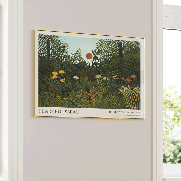 Henri Rousseau - Jungle Nook At You Matte Paper Gold Metal Frame