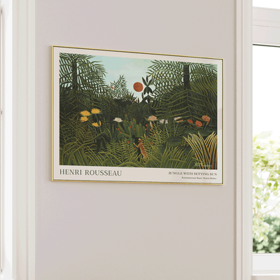 Henri Rousseau - Jungle Nook At You Matte Paper Gold Metal Frame