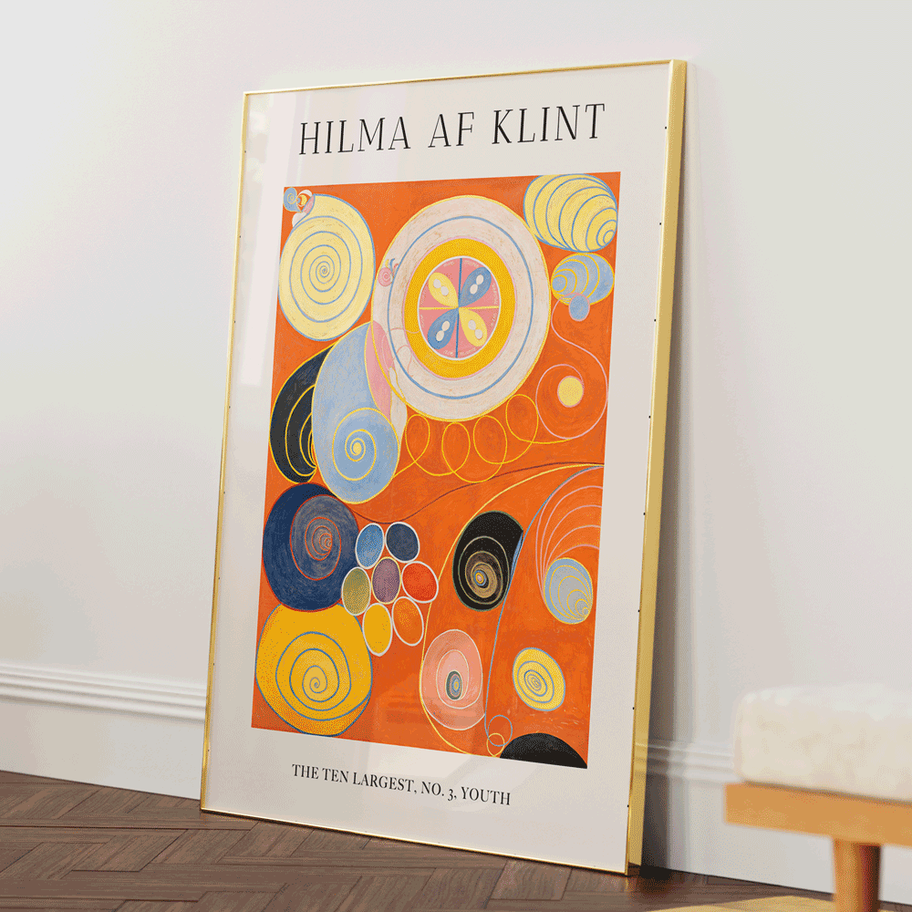 Hilma AF Klint - No. 3 Youth Nook At You Matte Paper Gold Metal Frame