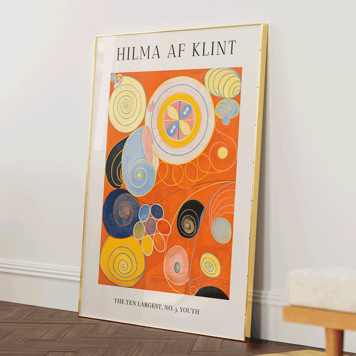 Hilma AF Klint - No. 3 Youth Nook At You Matte Paper Gold Metal Frame