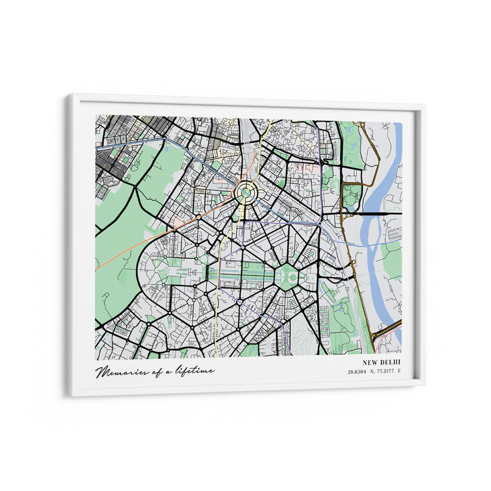 Map Art - The Habitat (Horizontal) Nook At You Matte Paper White Frame