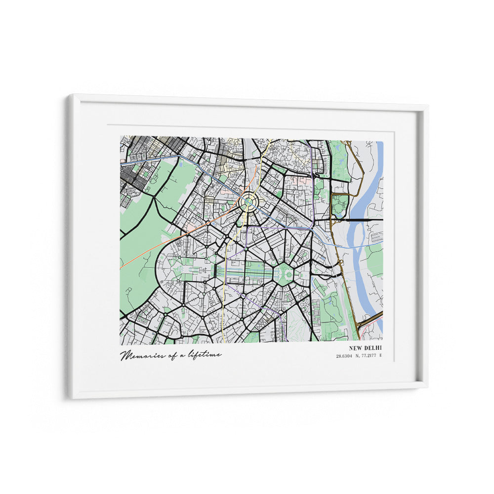 Map Art - The Habitat (Horizontal) Nook At You Matte Paper White Frame With Mount