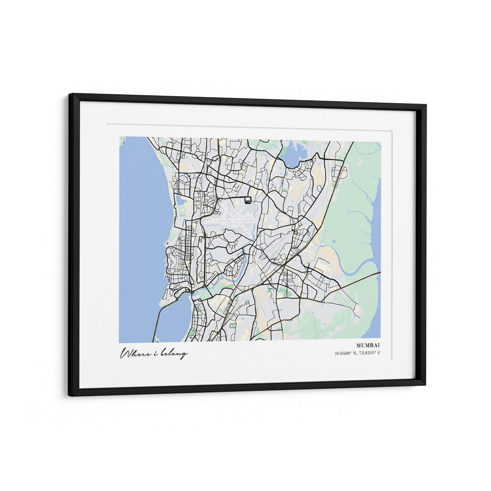 Map Art - The Habitat (Horizontal) Nook At You Matte Paper Black Frame With Mount