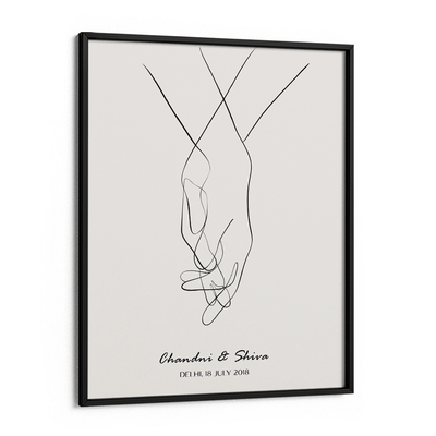 Personalized Line Art - Clasp (Beige) Nook At You Matte Paper Black Frame