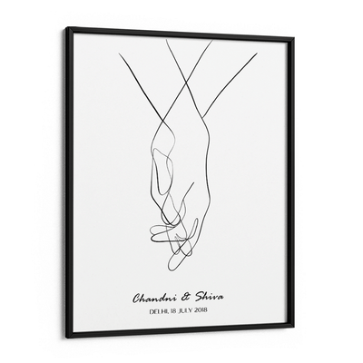 Personalized Line Art - Clasp (White) Nook At You Matte Paper Black Frame
