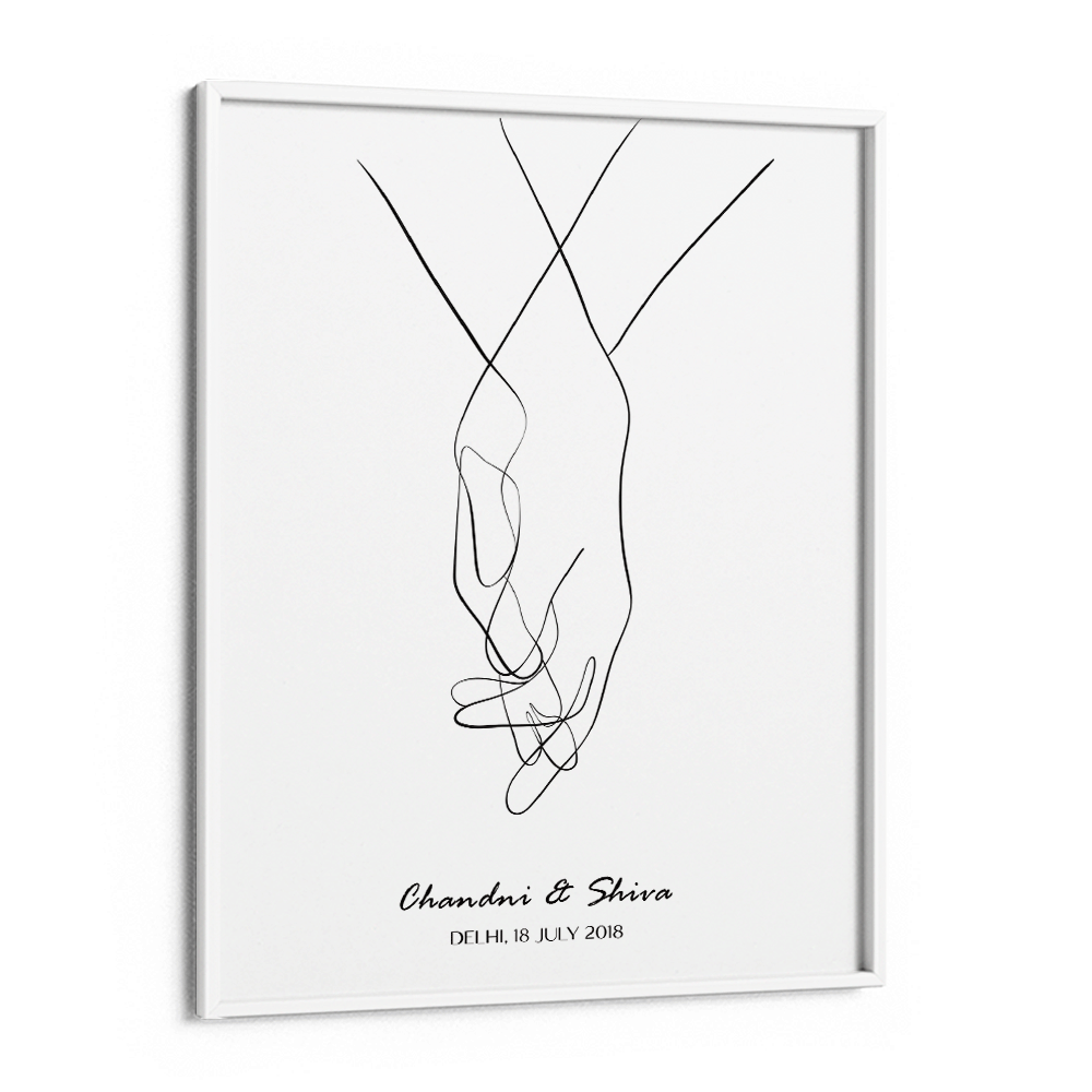 Personalized Line Art - Clasp (White) Nook At You Matte Paper White Frame