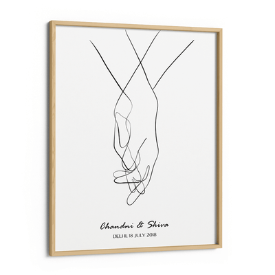 Personalized Line Art - Clasp (White) Nook At You Matte Paper Wooden Frame
