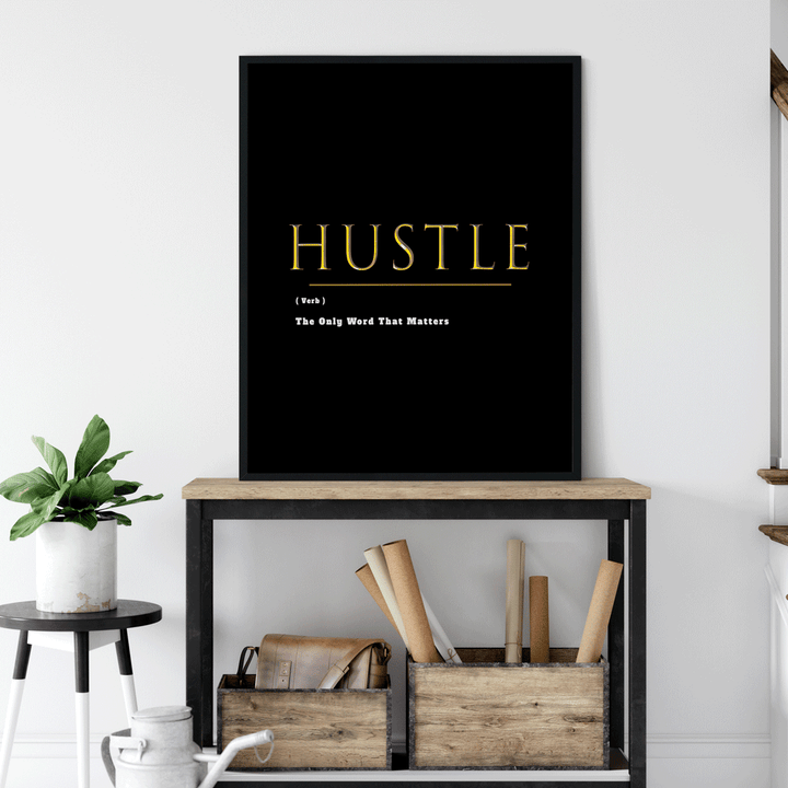 HUSTLE - Definition Print - Gold Nook At You  