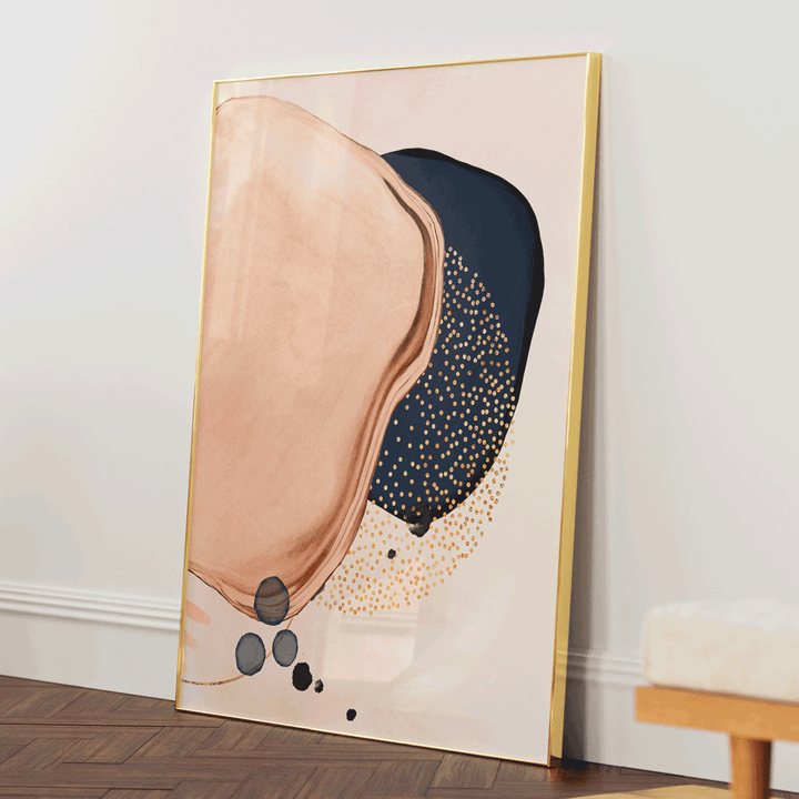 Incident Abstract Wall Art-Gold Metal Frame-Nook At You