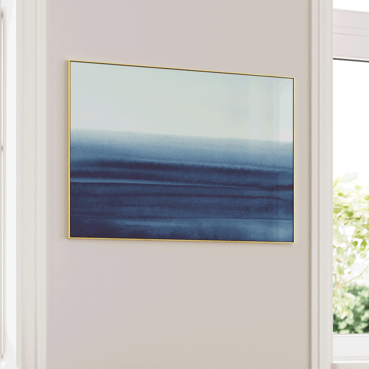 Indigo Emotion Abstract Wall Art-Gold Metal Frame-Nook At You
