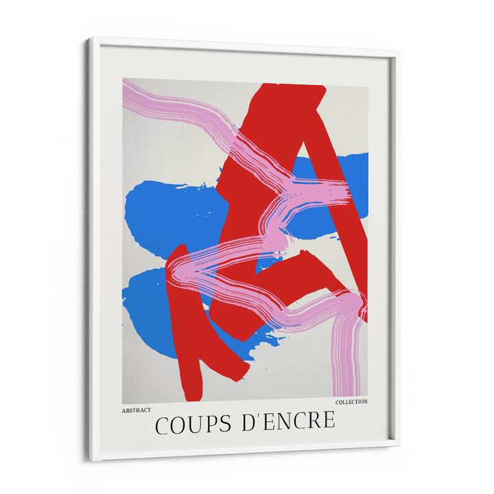 Pink Strokes Abstract Wall Art-White Frame-Nook At You