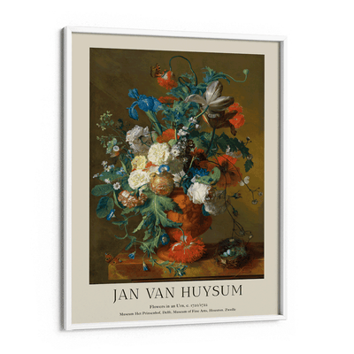 Jan Van Huysum - Flowers In An Urn Nook At You Matte Paper White Frame