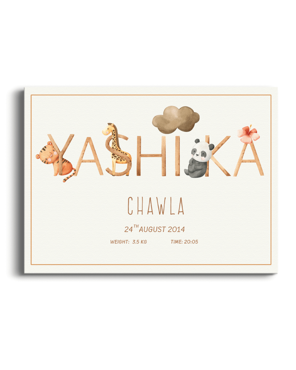 Personalized Kids Name Poster - Baby Animals Nook At You Matte Paper Rolled Art