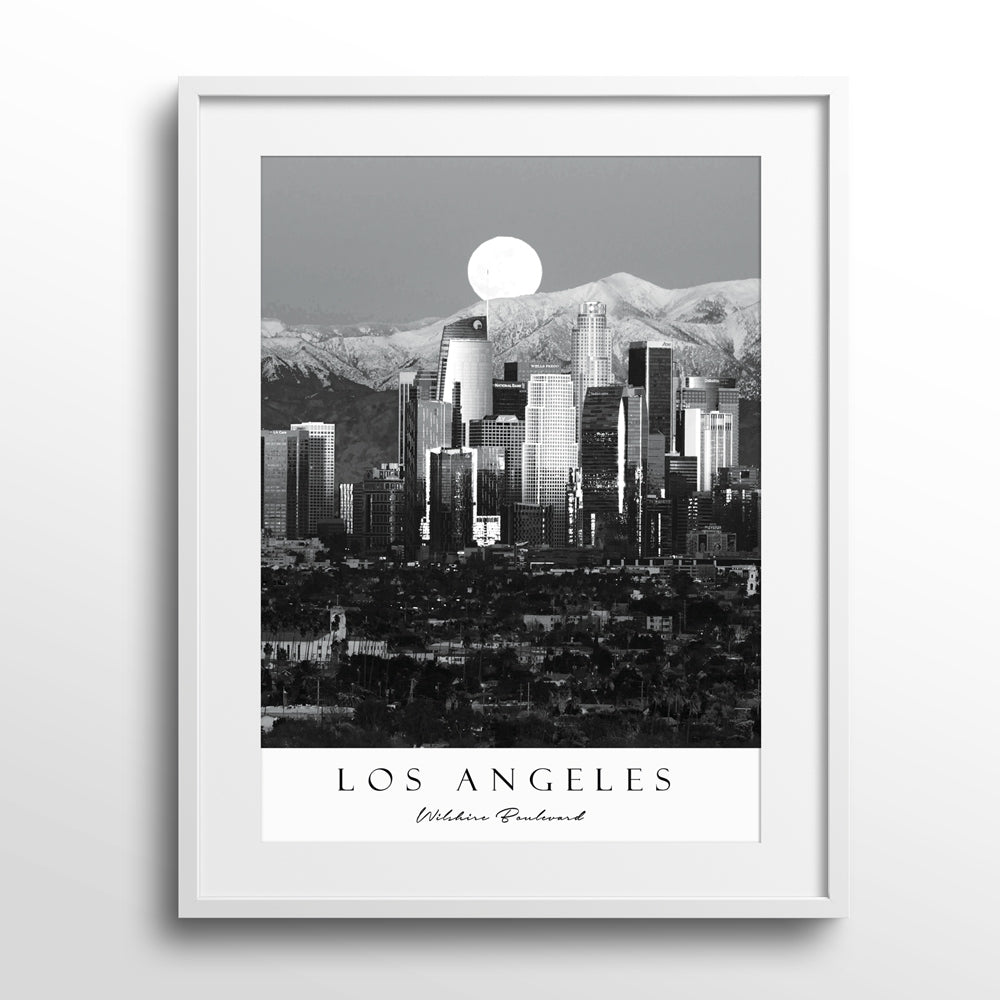 Los Angeles - Wilshire Blvd. Nook At You Matte Paper White Frame With Mount